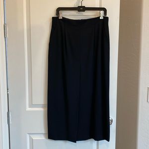 Vintage Escada Black Pencil Skirt with Deep Front Slit - Size EU 42
